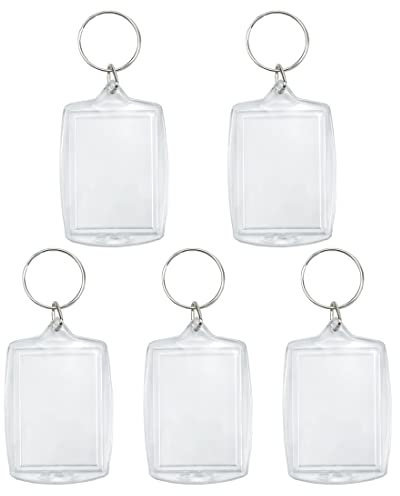Lot de 5 porte-clés photo double face avec anneau fendu