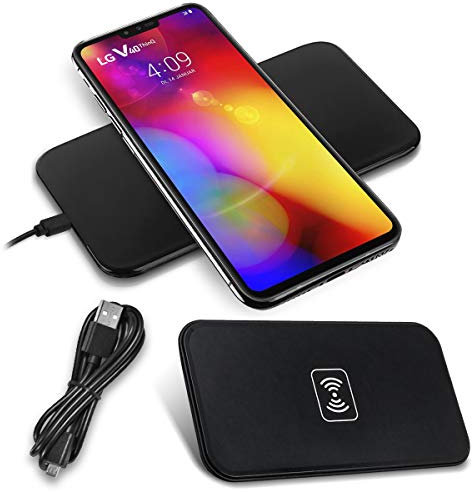 Induktives Ladegerät kompatibel für LG G7 / G8X / G8S ThinQ Ladestation Kabellos Qi Charger Wireless Universal Schnellladegerät, Farbe:Schwarz