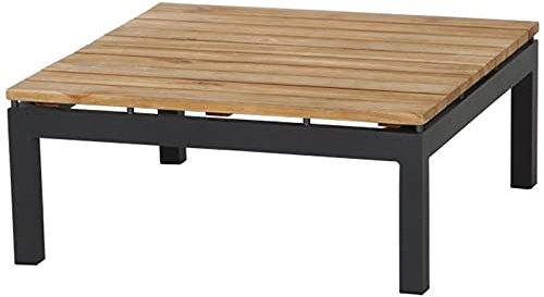Siena Garden Alvida Loungetisch, anthrazit/Natur, Aluminium/Teakholz, 74x74 cm