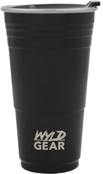 Wyld Gear Wyld Cup 24 oz (709 ml), Black - Inklusive V-Flow Lid (wiederverschließbarer Deckel) | Isolierbecher | Thermos-Becher | BPA-frei