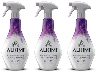 ALKIMI Multi-Purpose Cleaning Spray x3 – Nature-Engineered All-Purpose Cleaner with Anti-Bacterial, Anti-Fungal and Degreasing Properties – Powerful Natural Antibacterial Cleaning Spray