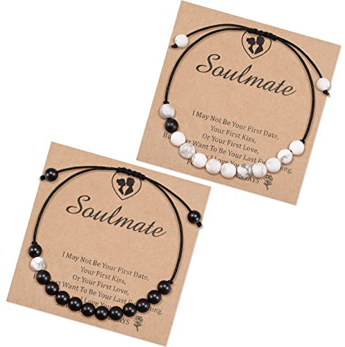 YELUWA 2 Pcs Seelenverwandte Armbänder Schmuck Geschenk Für Ihn, Passende Paare Armbänder Fernbeziehung Armbänder, Jahrestag Valentinstag Für Ihn Freundin Freund Ehemann Frau Frauen Männer