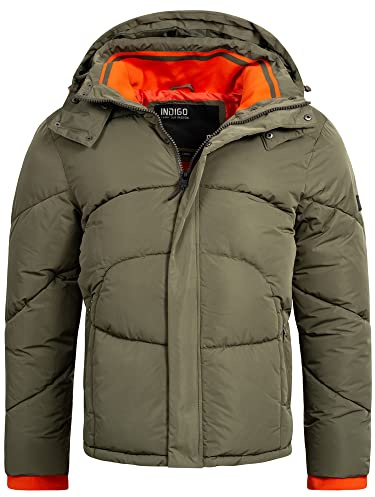 Indicode Herren Dunlap Winterjacke Steppjacke mit abnehmbarer Kapuze | Warme Outdoorjacke für Winter und kalte Tage, Herrenjacke, Parka, Übergangsjacke, Wintermantel, Freizeitjacke für Männer