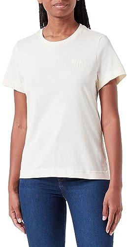 GANT Damen Reg Tonal Shield Ss T-shirt TONAL LOGO T-SHIRT, Linen, L