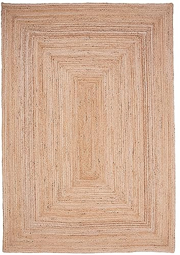 Consilio Concept 200 x 290 Teppich Wohnzimmer Natur Beige Jute Flachgewebe Boho Landhausstil vegan Uni geflochten Trend Zertifiziert Made in Germany Design Manufaktur Markenteppich Oeko TEX
