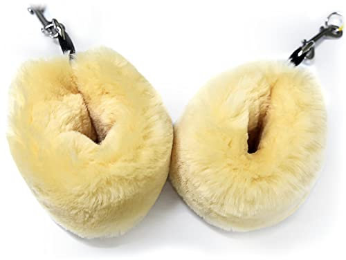 Sheepskin Ranch Sofsheep Schaffell Pilates Fuzzies Echte Wolle Gurtbezüge für Reformer & Cadillac Maschinen, Fitness Gurtkissen für Yoga & D-Ring Widerstandsbänder, Hypoallergen, Waschbar, Paar