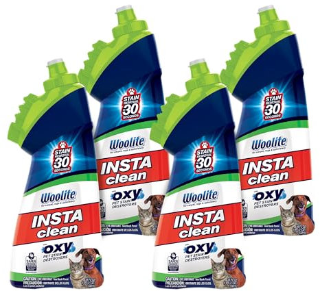 Woolite InstaClean Oxy Pet Spot and Stain Remover with Brush Head, 4 pack, 17409
