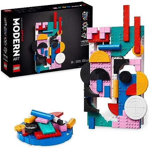 LEGO Art Moderne Kunst Set, buntes abstraktes Wandbild, Home-Deko für Wohnzimmer oder Schlafzimmer, Basteln für Erwachsene und Jugendliche, Geschenk für Frauen und Männer 31210
