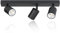 ZMH LED Deckenleuchte Schwarz Deckenstrahler: GU10 Deckenlampe Spots 3 Flammig 350°Schwenkbar Deckenspots Modern Flurlampe Industrial Wandstrahler für Wohnzimmer Schlafzimmer Küche Ohne Leuchtmittel