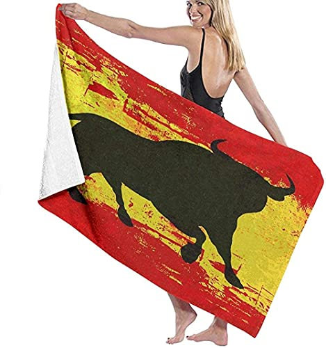 BAAROO Toallas de playa para adultos, con bandera nacional de España, toallas de baño extragrandes para hombres y mujeres, toalla de baño de microfibra, campamento al aire libre, 130 cm x 80 cm