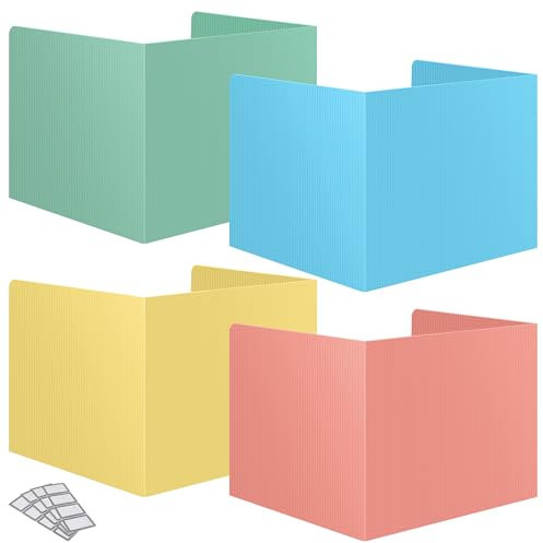 16 Stück Schreibtisch-Sichtschutz-Panel, Schreibtisch-Trennwand – Designer Pastellfarben Sichtschutzordner für Studenten – leicht zu reinigen, starker Kunststoff, Sichtschutz, Schreibtisch-Trennwände