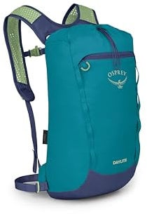Osprey Daylite Cinch Pack – Schlichter, robuster, vielseitiger Tagesrucksack mit Zugband-Verschluss - Blue Spikemoss/Alkaline O/S