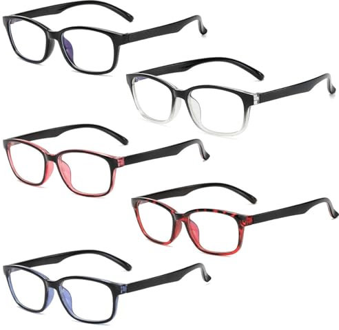 ZOCONE 5 Paare Blaulichtfilter Brille, Ohne Stärke Blaufilter Brille für Damen und Herren Anti-Blaulicht-Computerspielbrille blue light glasses brille ohne stärke