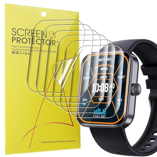 Blueshaweu Schutzfolie Kompatibel für Marsyu Smartwatch 2,01 Zoll F16, HD klar Flexible TPU Displayschutzfolie [6 Stück] für Marsyu F16 Smartwatch (transparent)