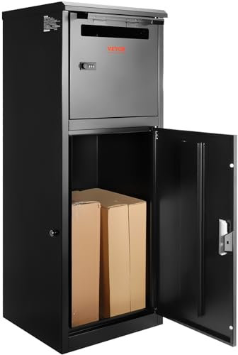 VEVOR Paketbriefkasten 41,2x40,1x110,5cm Paketbox Stahl Paletkasten 50kg Briefkasten Postbox XXL Briefkasten mit Paswortschloss Druckschloss Anti-Diebstahl-Einwurföffnung für Pakete Briefe usw.
