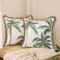 2er Set Kissenbezüge im Sommer Tropische Grün Palmen Blätter Polyester 45x45 cm Kissenbezug mit Fransenquasten aus Flachs Kissenhülle Zierkissenbezüge für Sofa Schlafzimmer Wohnzimmer Auto Zuhause