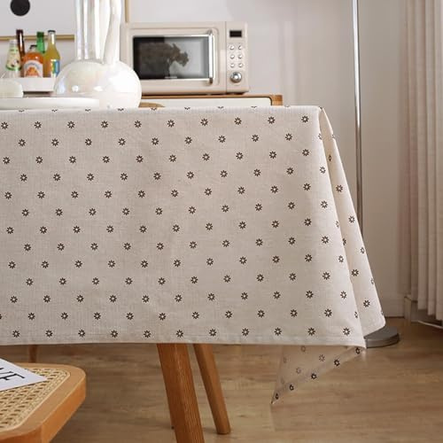 Homxi Tischdecke Outdoor Quadratisch 75 W x 75 L cm,Tischdecke für Draussen Beige Blumen Muster Polyester Tischtuch Stehtisch