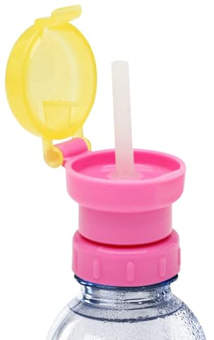 2 Stück Flaschenaufsätze Für Kinder, Silikon-Wasserflaschenadapter Mit Strohhalm, Universeller Tragbarer Anti-Erstickungs-Strohdeckel, Trinkflaschen-Ausgießer-Adapter Kinder(für Durchmesser 2,7 Cm)