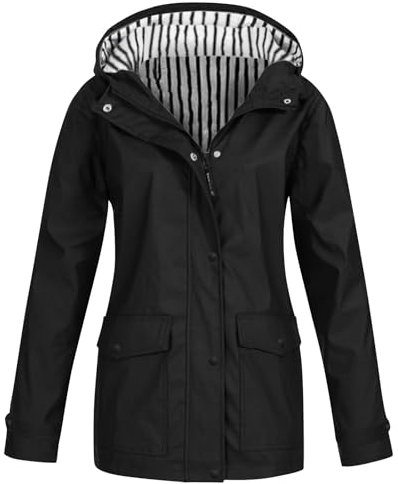 VêTements ImperméAbles Femme Veste Coupe-Vent Avec Poches Et Doublure ZippéE Manteau Coupe-Vent De Couleur Unie ImperméAbles Pour Femmes Veste De Pluie Pour Femme Vestes De ExtéRieur Blazers