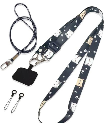 WHYCNJL 2 Pièces Tour de cou Porte clé Porte-clés Personnalisé Porte-clés Longue Bande pour Porte-clés ID Badge Card Holder Téléphone Mobile