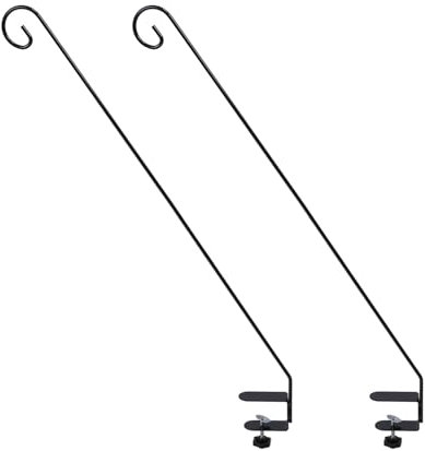 80cm Clamp On Deck Hook, Heavy Duty Bird Feeder,Big Plant Hanger Extended for Hanging Lanterns, Lights,Bird Feeders, for Porch, Garden, Balcony