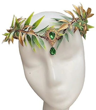 MMCCHB Retro Waldgrün Elf Stirnband Cosplay Zubehör Waldfee Krone Stirnband