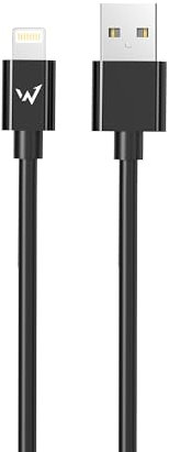 W Wonder Full Power – Câble Lightning USB-A vers iPhone/iPad – 2m – Charge Rapide & Synchronisation – Design Résistant et Élégant – Couleur Noire – Compatible iOS – Marque Française