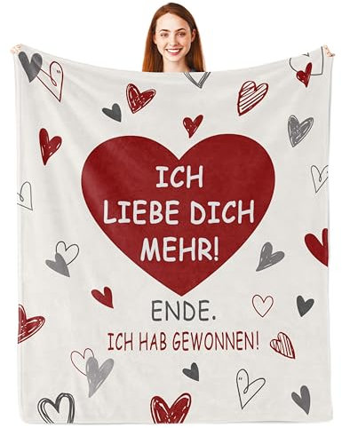 Parcae Ich Liebe Dich Geschenke für Frauen/Männer, Liebes Geschenk für Sie, Jahrestag Geschenk für Sie/Ihn, Liebesgeschenke für Frauen, Hochzeitstag Geschenke, Hab Dich Lieb Geschenke Decke 150x130CM