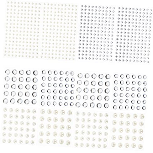Healeved 12er-pack Selbstklebende Strass-gesichtspflaster Für Make-up Haarschmuck Nageldekor