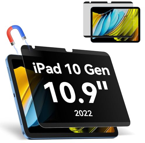 Filtro Privacy per iPad (A16) 11°/10a generazione 2025/2022 (10,9 pollici), Rimovibile Magnetico Protezione dello schermo, Filtro anti-spia/spia anti-luce blu riutilizzabile