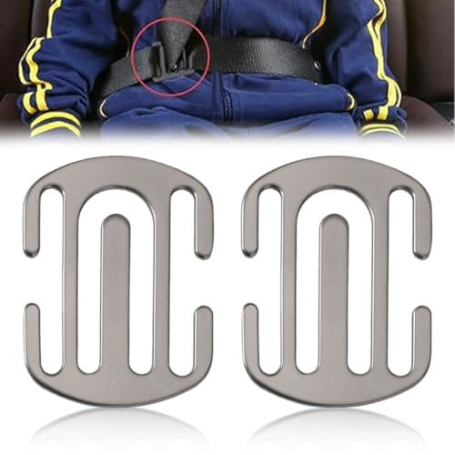 GHPKOTW 2 Pezzi Regolatore Cintura Di Sicurezza In Metallo, Clip Universale Cintura Di Sicurezza Auto, Lega Cintura Di Sicurezza Collo Protezione Cintura Titolare Accessori Auto Per Il Collo E Le Spal