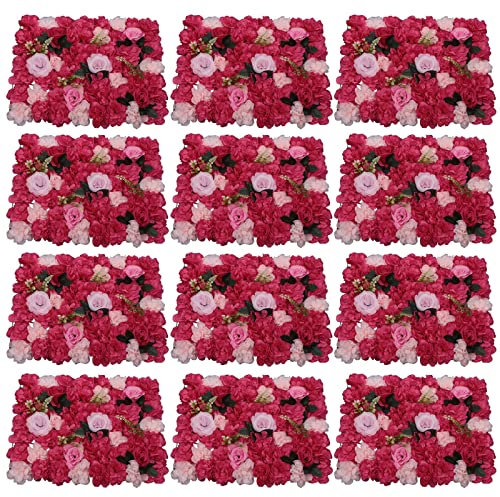 12 pièces Arrière-plan floral artificiel Différentes fleurs Artificielles Mur de roses Mur de roses Bricolage Mariage Rue Fond Floral Décor floral Rouge Fleur Panneau mural Panneaux muraux Panneau
