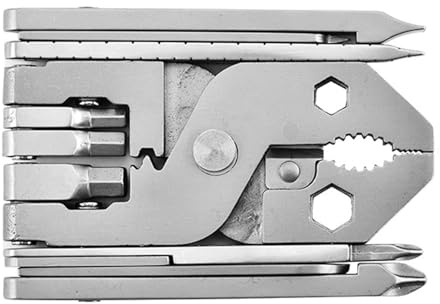 Kompakte Zange, Multitool Schlüsselanhänger Werkzeug, Faltbares Taschenwerkzeug aus Edelstahl mit Schraubendreher, Flaschenöffner für Outdoor Camping