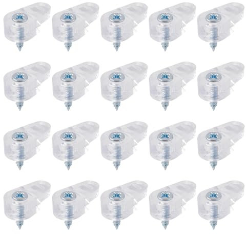 20Pcs Glass Retainer Clips, 0.79x0.43 inch Plastic Glass Panel Clips Mirror Holder Clips with Screws for Fixing Windows Glass Cabinet Doors (Transparent)