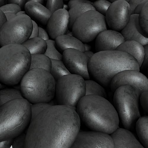 Amberglo Black Decorative Stone Pebbles Fire