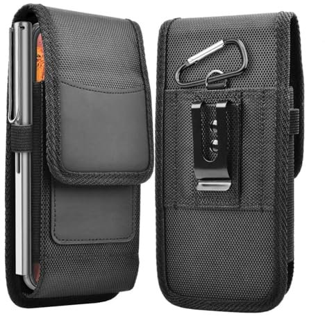 cadorabo Etui pour Portable avec Clip Ceinture Compatible avec OnePlus Nord 4 5G en Noir -360 degrés Coque de Protection - Housse avec Mousqueton et Porte-Stylo -Cover