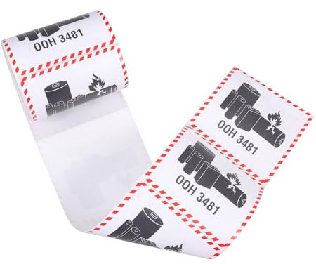 Homoyoyo 300pcs Lithium Battery Warning Stickers Labels for Shipping Caution Stickers Lithium Batteries Labels for Shipping Caution