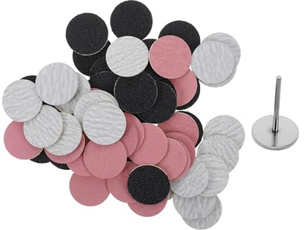 60 Stück Schleifscheiben aus Edelstahl und Sandpapier für Nagelpflege | Ersatzscheiben, Feine Polierwirkung, für Fußpflege und Hornhaut, Zufällige Farbwahl Zufällige Farbe