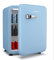 Klarstein Audrey Evo 68L Retro Mini Kühlschrank - Leise 40 dB, Kompakter Kühlschrank Klein mit Verstellbaren Füßen, Wendetür, Mechanischem Thermostat, Blau, Ideal für Schlafzimmer und Büros