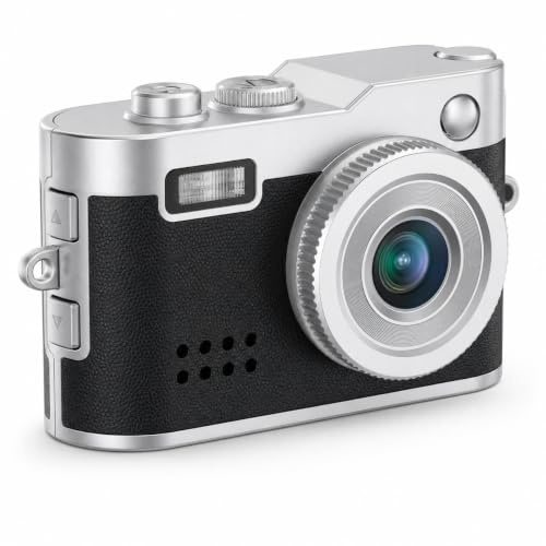 Elprico Retro -Digitalkamera, 1080p Vintage Style Point and Shoot Vlogging Camera mit Blitzlicht und 0,96 Zoll Farbbildschirm, Kompakt und Tragbar, Ideal für Anfänger, Teenager, Kinder (Green)