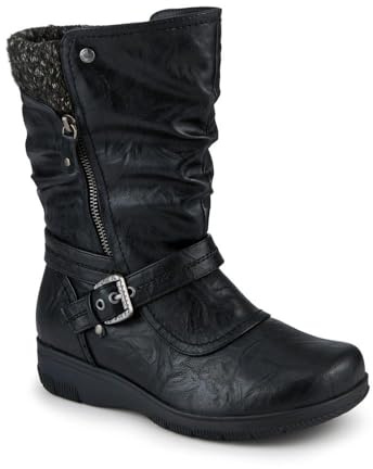 EasyFit Extra Wide Buckle Boots - Black Size 7