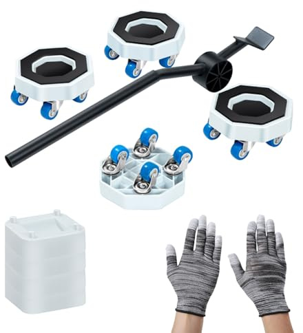 Gachiwar - Kit de desplazamiento con ruedas para muebles y elevadores para muebles pesados – Patin deslizante para muebles pesados con elevador de muebles, elevador de puerta y herramientas de