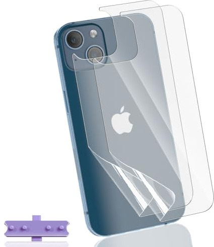 Yonntmmi 2 Piezas Trasera Protector de Pantalla para iPhone 13 | Película protectora TPU flexible, film HD TPU Sin Burbujas Trasera Protector de Pantalla de para iPhone 13