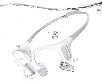 mojawa Run Plus New Knochenschall Kopfhörer Schwimmen mit 32GB MP3-Player | IP68 Wasserdicht, Bluetooth 5.2 , Open-Ear Sport-Headset, ENC-Mikrofon für klare Anrufe, für Laufen, Radfahren & Surfen