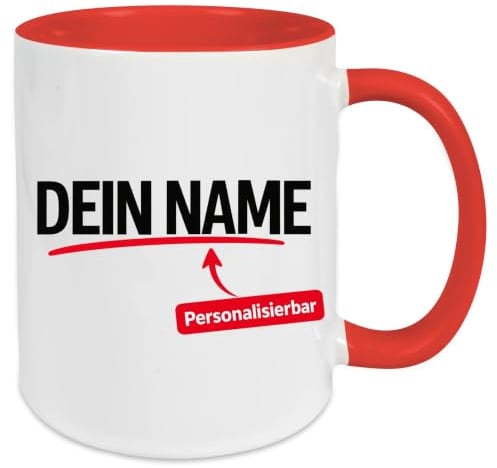 Personalisierte Tasse mit Namen – Namenstasse mit Wunschname | Mit individuellem Wunschname personalisierbar – persönliche Kaffeetasse als Geschenk für Kinder und Erwachsene