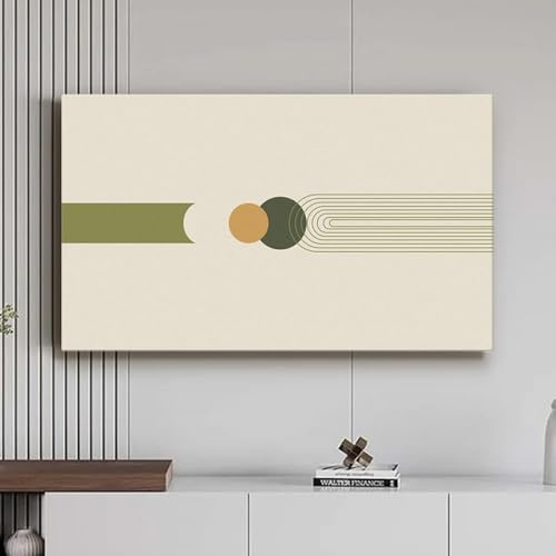 KRXSOBNV Copri TV, 32-65 Pollici for LED LCD Piatto/Curvo Desktop/sospeso Camera da Letto Soggiorno Decorazione Artistica(Green1,65inch)