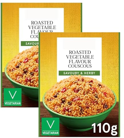Roasted Vegetable Flavour Couscous, Pack of 2, with Roasted Peppers, Vegan, Just Add Water, Savoury and Herby, 250g