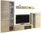 Wohnwand Rango, Design Wohnzimmer Set, Modernes Anbauwand, Schrankwand, Vitrine, TV Lowboard, Mediawand, (mit Beleuchtung, Sonoma Eiche)