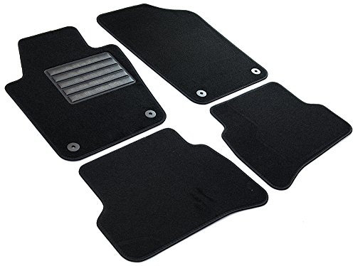 MDM SP-3748 Fußmatten Velours Autoteppich passend für Volkswagen Polo V (6R) 05.2009>09.2017 / Seat Ibiza 2008>05.2017 / Skoda Fabia III 2014>, black