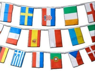 Fahnenkette 16 Verschiedene Länder Europas